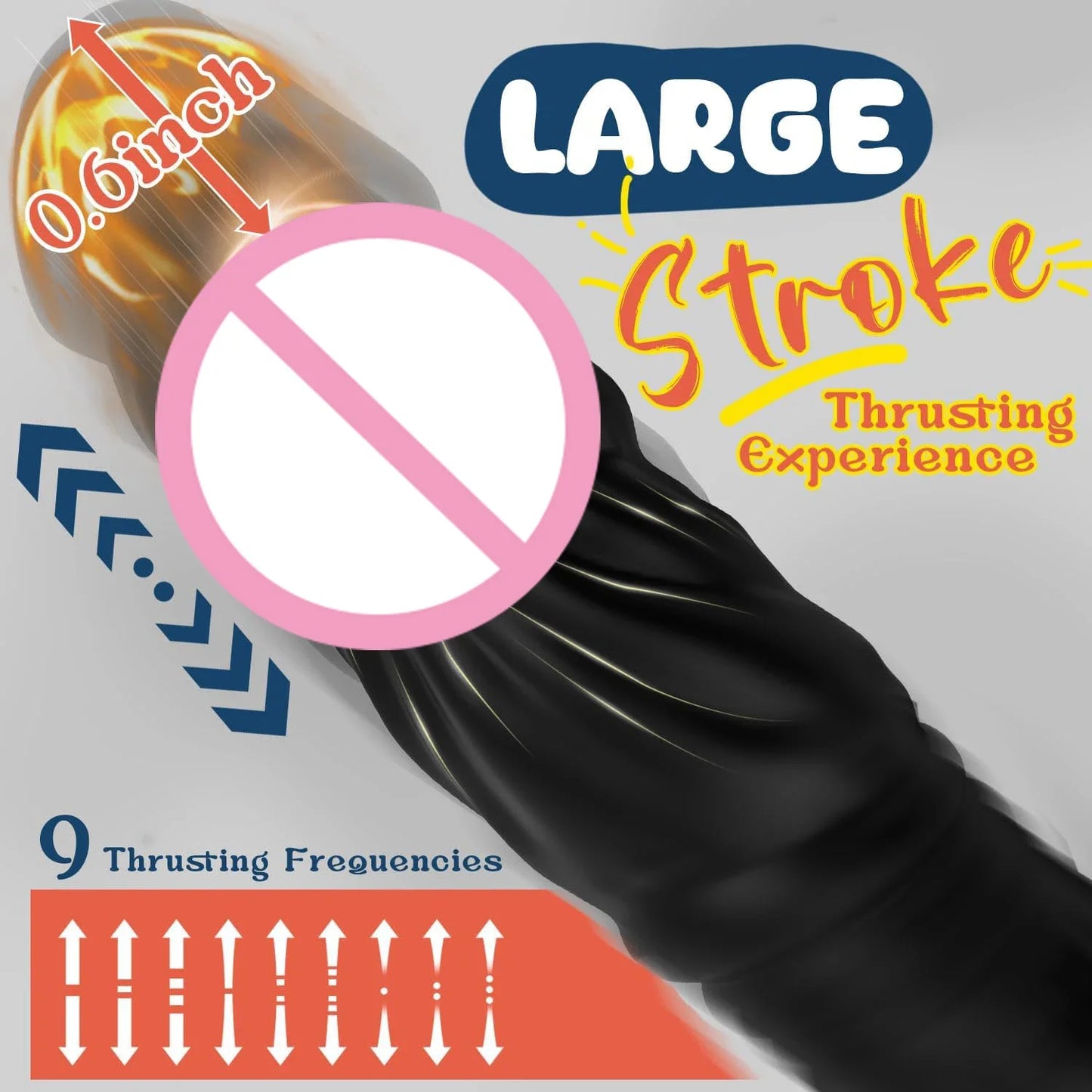 Phone-App Remote Controlled Mens Dildo with Dual Silicone Vibrating Cock Ring