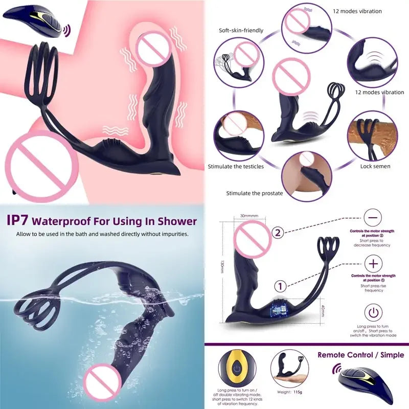 Wearable Insertion Butt Plug With Remote Controlled Vibrational Modes