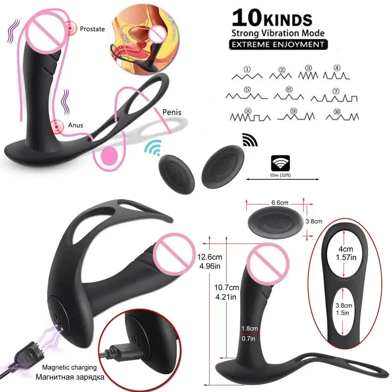 Wearable Insertion Butt Plug With Remote Controlled Vibrational Modes