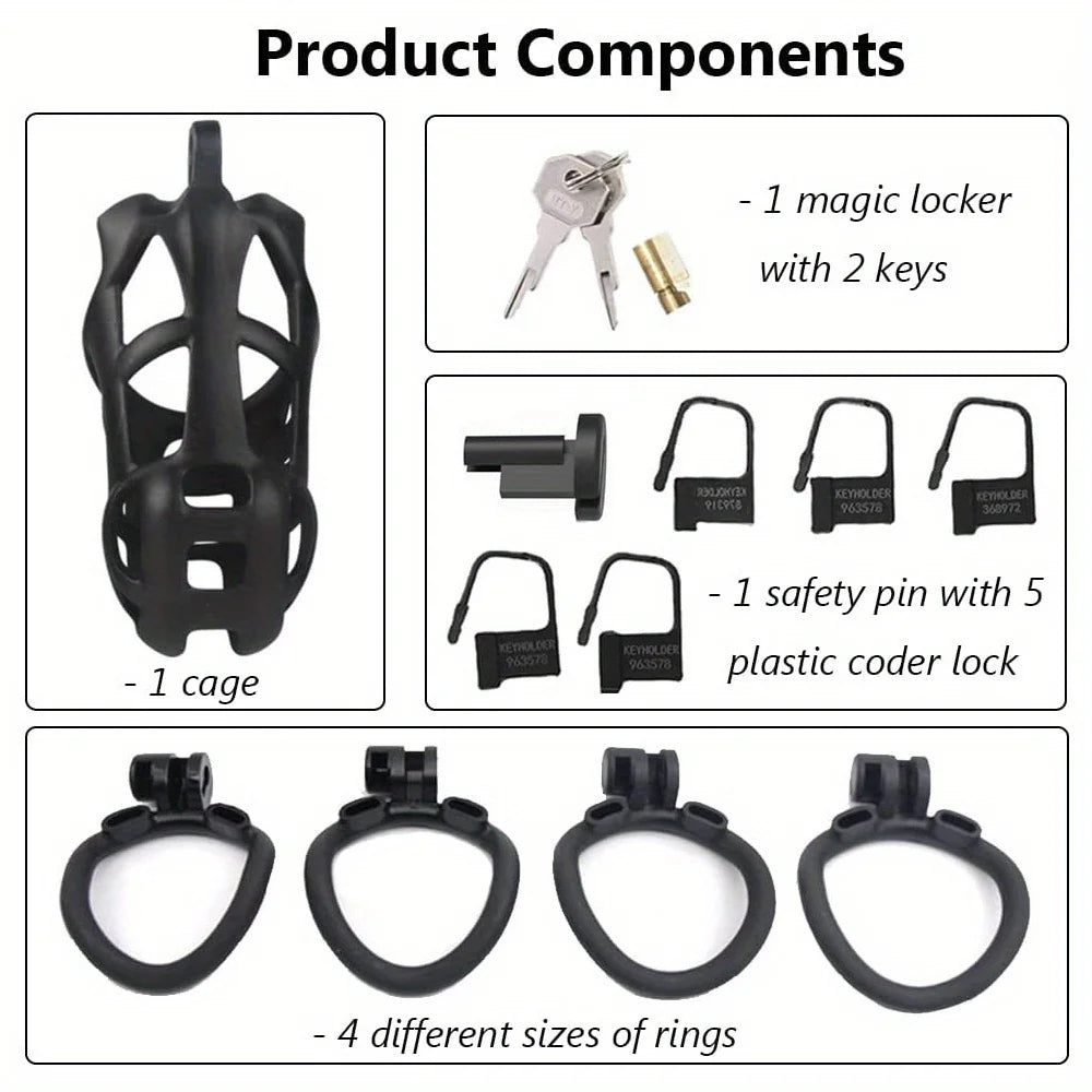 Nylon Resin Breathable Chastity Cage (All Sizes)