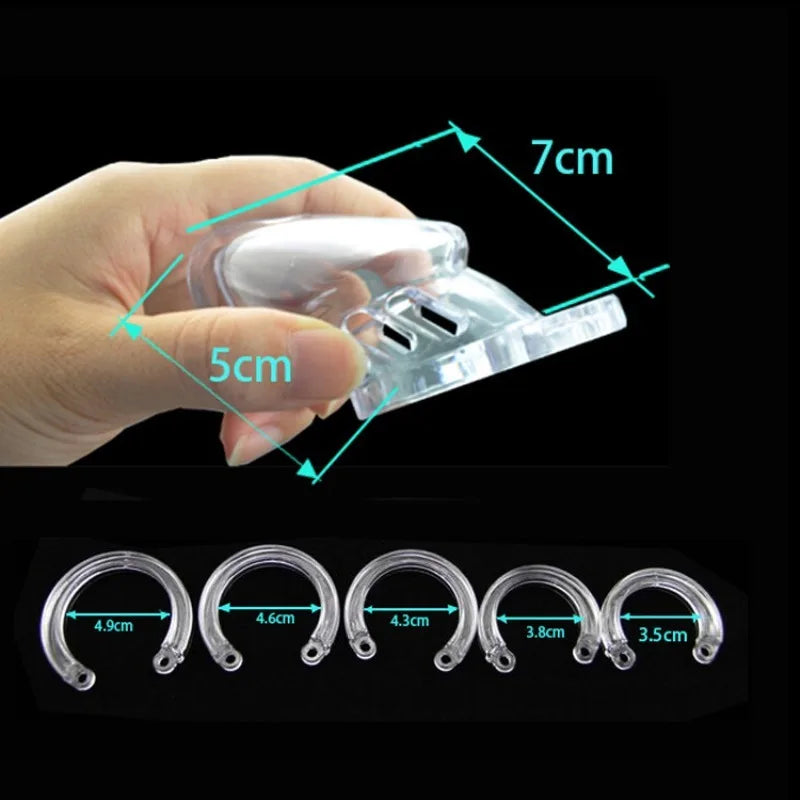 Plastic Chastity Cage with Penis Ring (All Sizes)