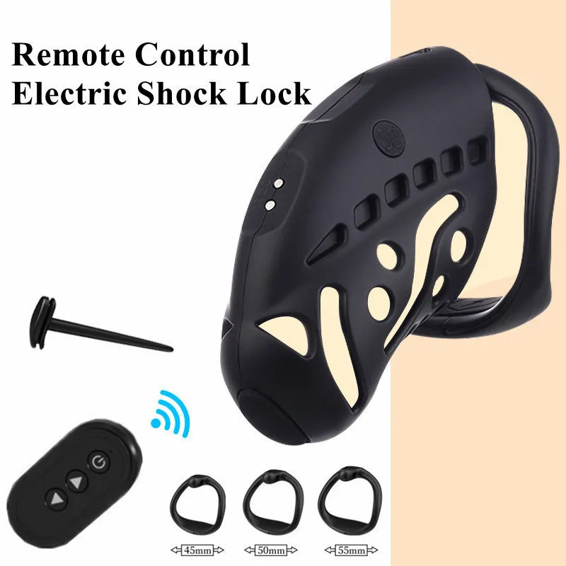 Wireless Remote Control and Punish Chastity Cage for Remote Couple Play