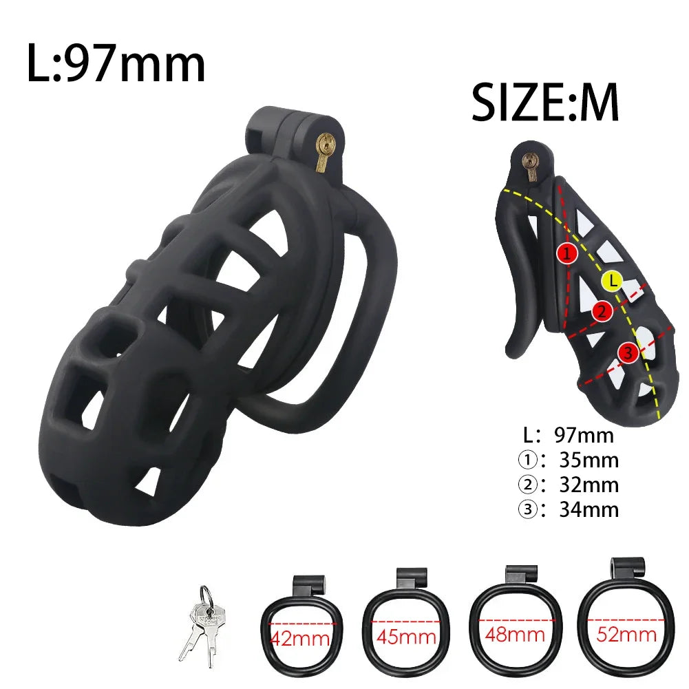 Erotic Urethral Lock Male Chastity Cage (All Sizes)