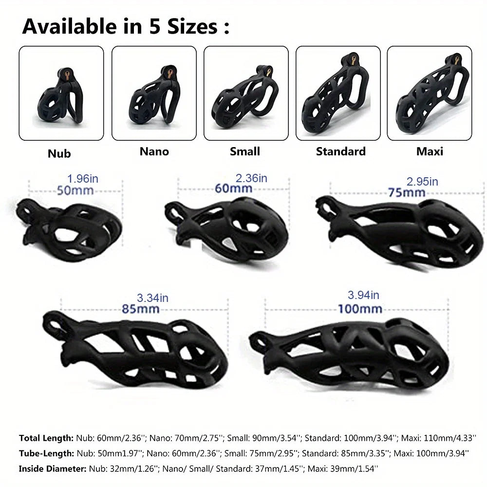 Nylon Resin Breathable Chastity Cage (All Sizes)