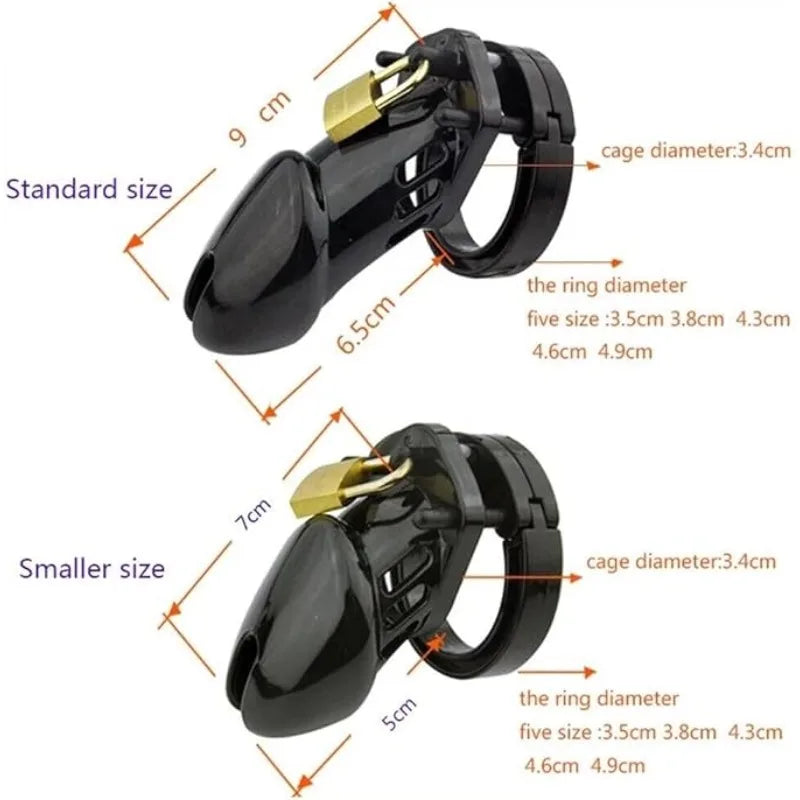 Plastic Chastity Cage with Penis Ring (All Sizes)