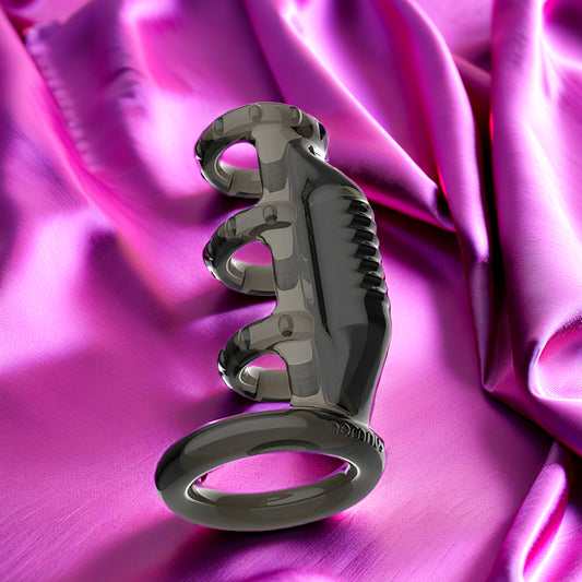 Male Ejaculation Delay Cock Sleeve with Built in Vibrating Ring